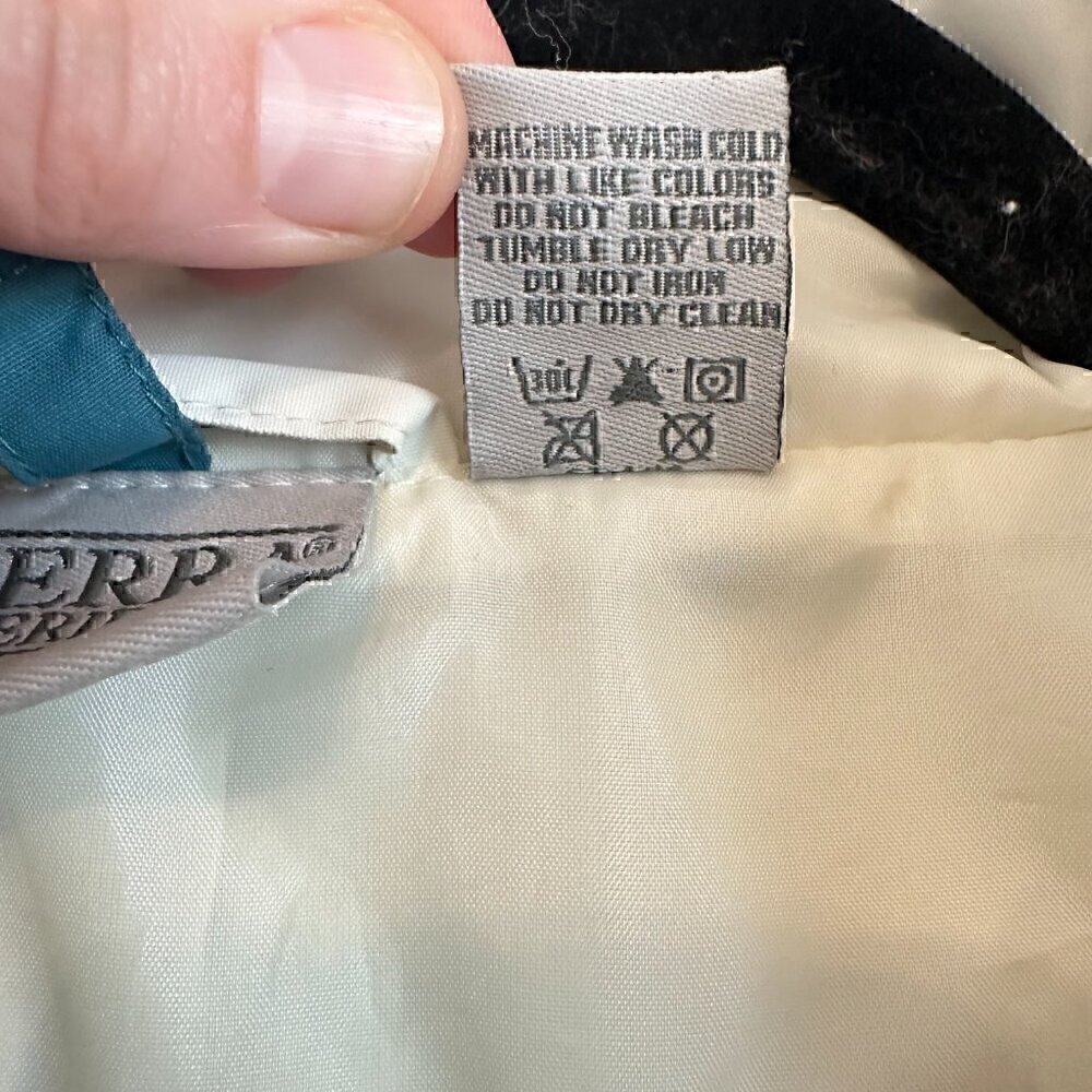 VINTAGE 80s / 90s windbreaker hoodie jacket full zip with pockets women's large - Picture 4 of 13